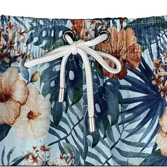 Franks Swim X-Large Board Shorts Hawaiian Floral Elastic Waist Pockets Quick Dry - Picture 2 of 5